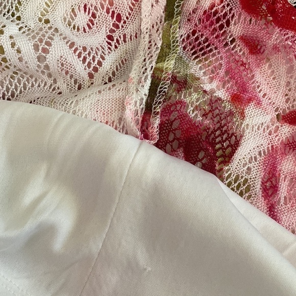 Sandra Darren Tea Party Floral Pink Lace Lined Cap Sleeve Zipper Mini Dress 6 - Picture 4 of 6